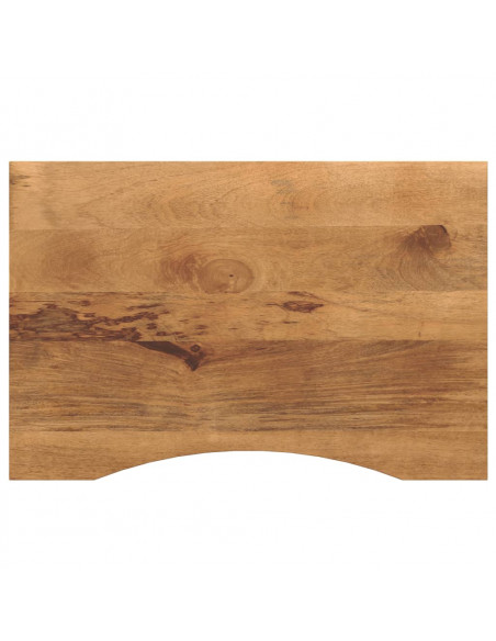 Piano Scrivania con Curva 90x60x2,5 cm Massello Grezzo di Mango