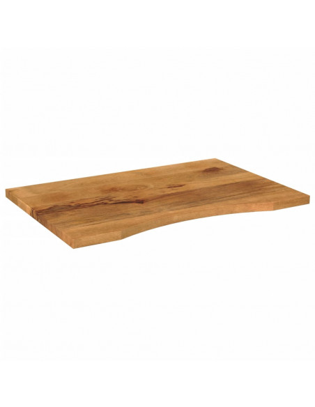 Piano Scrivania con Curva 90x60x2,5 cm Massello Grezzo di Mango