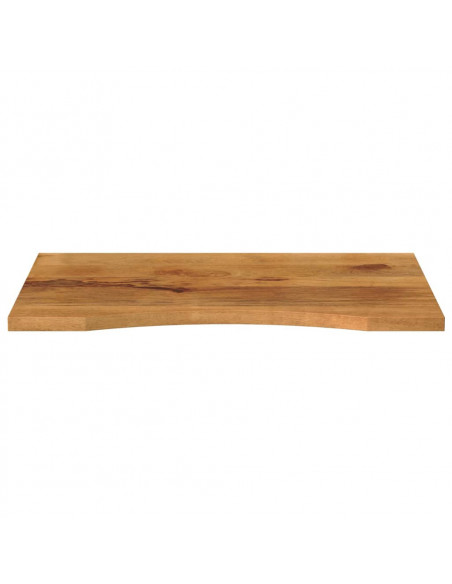 Piano Scrivania con Curva 90x60x2,5 cm Massello Grezzo di Mango