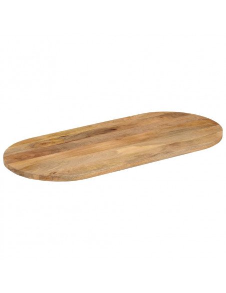 Piano Tavolo 80x40x3,8 cm Ovale in Legno Massello di Mango