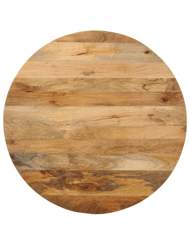 Piano per Tavolo Ø 70x3,8 cm Rotondo in Legno Massello di Mango
