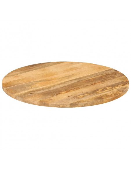 Piano per Tavolo Ø 70x3,8 cm Rotondo in Legno Massello di Mango