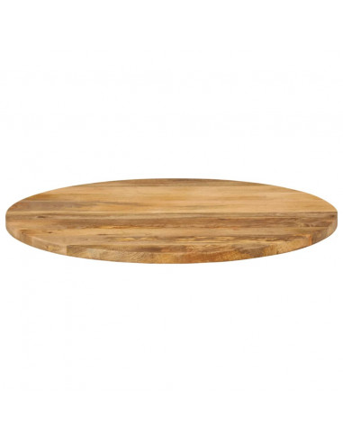 Piano per Tavolo Ø 70x3,8 cm Rotondo in Legno Massello di Mango