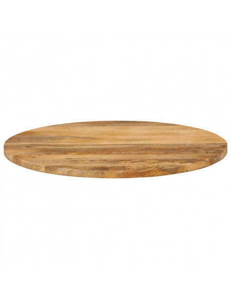 Piano per Tavolo Ø 70x3,8 cm Rotondo in Legno Massello di Mango