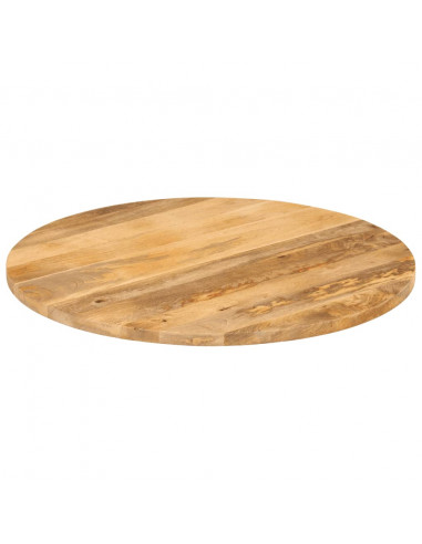 Piano per Tavolo Ø 80x2,5cm Rotondo in Legno Massello di Mango
