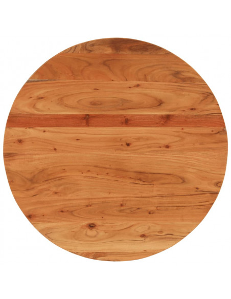 Piano per Tavolo Ø80x3,8 cm Rotondo in Legno Massello di Acacia