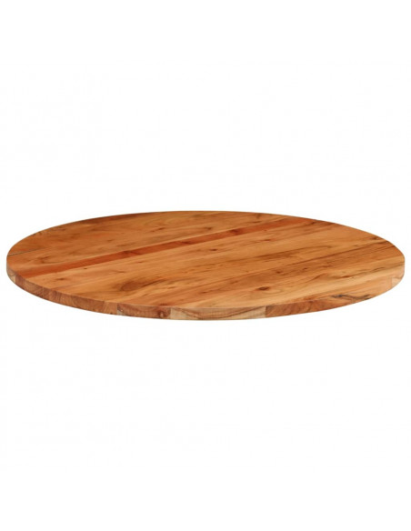 Piano per Tavolo Ø80x3,8 cm Rotondo in Legno Massello di Acacia