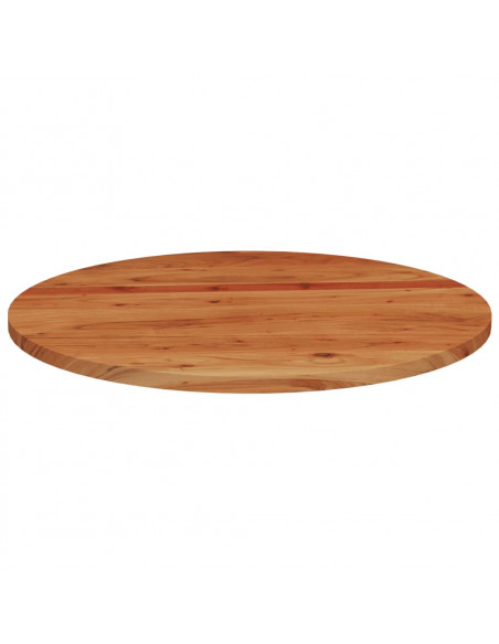 Piano per Tavolo Ø80x3,8 cm Rotondo in Legno Massello di Acacia