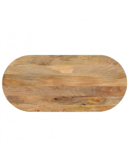 Piano Tavolo 120x60x3,8 cm Ovale in Legno Massello di Mango