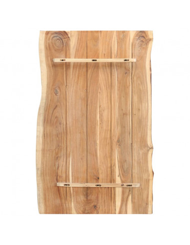 Piano del Tavolo in Legno Massello di Acacia 100x(50-60)x3,8 cm