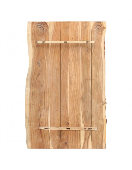 Piano del Tavolo in Legno Massello di Acacia 100x(50-60)x3,8 cm