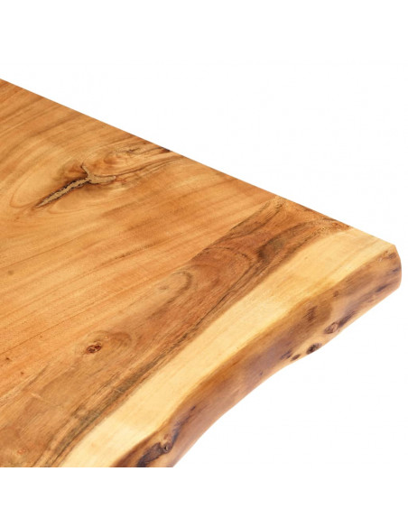 Piano del Tavolo in Legno Massello di Acacia 100x(50-60)x3,8 cm