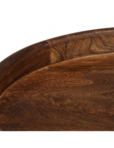 Tavolini Rotondi 3 pz in Legno Massello di Mango