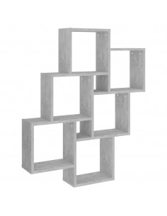 Mensola Parete Cubo Grigio Cemento 78x15x93cm Legno Multistrato 2