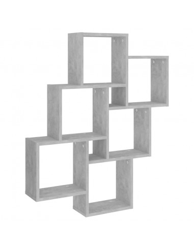 Mensola Parete Cubo Grigio Cemento 78x15x93cm Legno Multistrato