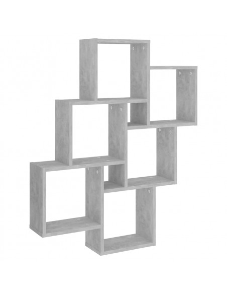 Mensola Parete Cubo Grigio Cemento 78x15x93cm Legno Multistrato
