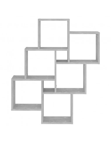 Mensola Parete Cubo Grigio Cemento 78x15x93cm Legno Multistrato