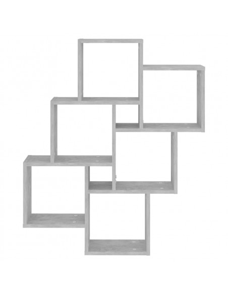Mensola Parete Cubo Grigio Cemento 78x15x93cm Legno Multistrato