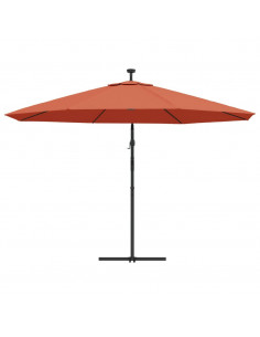 Ombrellone a Sbalzo con LED Terracotta 350 cm 2