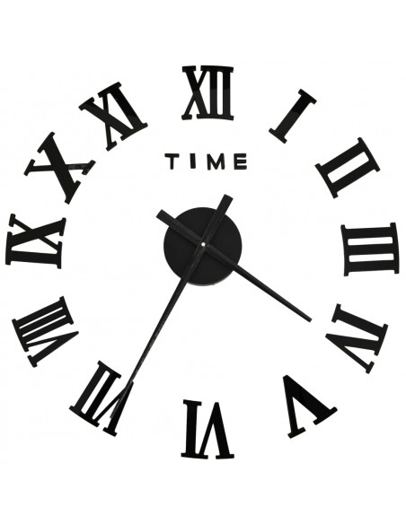 Orologio da Parete 3D Design Moderno Nero 100 cm XXL