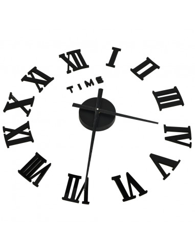 Orologio da Parete 3D Design Moderno Nero 100 cm XXL