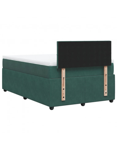 Giroletto a Molle con Materasso Verde Scuro 120x200 cm Velluto