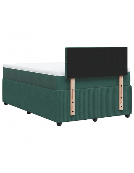 Giroletto a Molle con Materasso Verde Scuro 120x200 cm Velluto