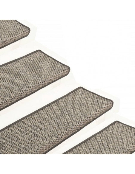Tappetini Autoadesivi per Scale 15 pz 65x21x4 cm Grigi e Beige