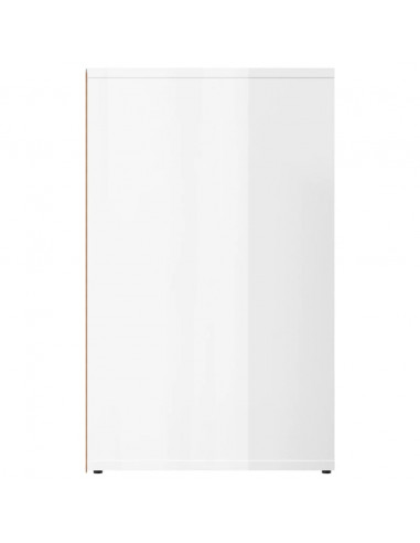 Armadietto Cosmetici Bianco Lucido 80x40x65cm Legno Multistrato