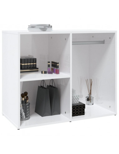 Armadietto Cosmetici Bianco Lucido 80x40x65cm Legno Multistrato