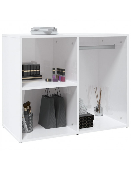 Armadietto Cosmetici Bianco Lucido 80x40x65cm Legno Multistrato
