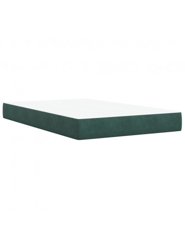 Giroletto a Molle con Materasso Verde Scuro 120x200 cm Velluto