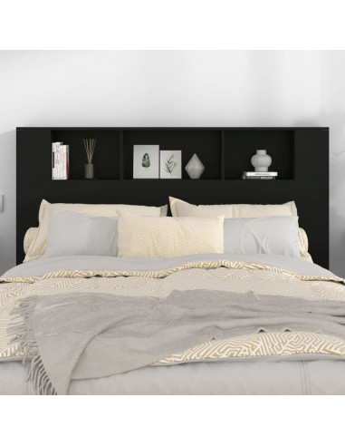 Testiera con Scomparti Nera 160x18,5x104,5 cm