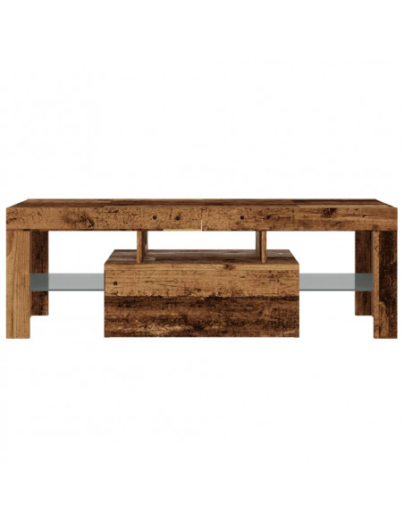 Mobile Porta TV con LED Legno Antico 120x36,5x40 cm Multistrato