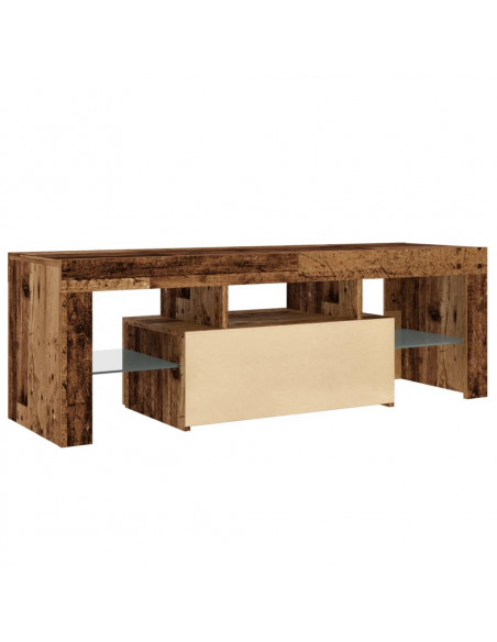 Mobile Porta TV con LED Legno Antico 120x36,5x40 cm Multistrato
