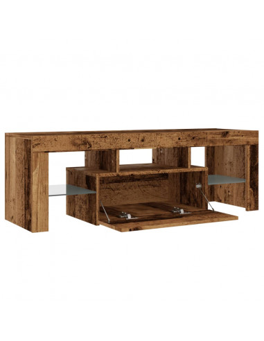 Mobile Porta TV con LED Legno Antico 120x36,5x40 cm Multistrato