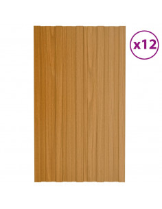 Pannelli da Tetto 12 pz in Acciaio Zincato Naturale 80x45 cm 2