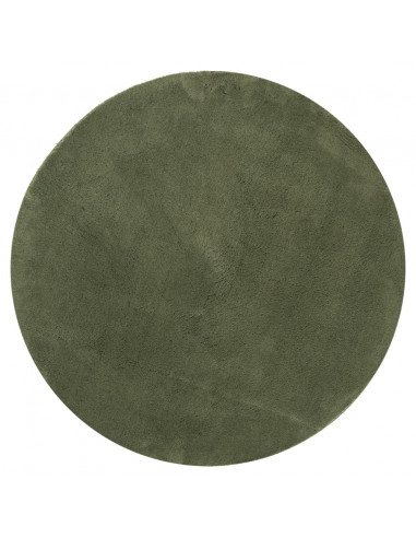 Tappeto Pelo Corto HUARTE Morbido Lavabile Verde Bosco Ø 200 cm