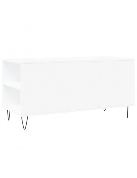 Tavolino da Salotto Bianco 102x44,5x50 cm in Legno Multistrato