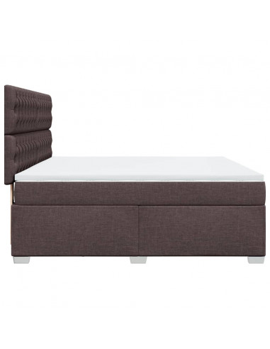 Giroletto a Molle con Materasso Marrone Scuro 180x200cm Tessuto