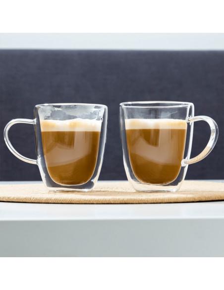 HI Set Bicchieri per Cappuccino 2 pz 270 ml Trasparente