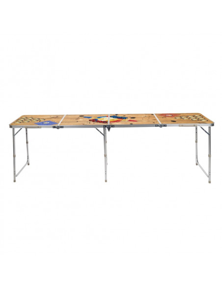 HI Tavolo Pieghevole Birra Pong 240x60x55 cm MDF e Alluminio