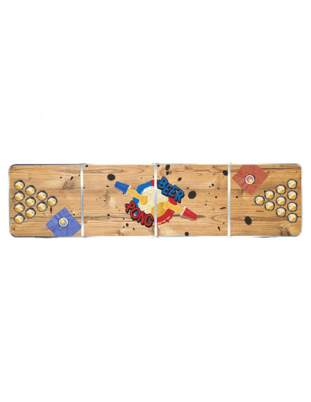 HI Tavolo Pieghevole Birra Pong 240x60x55 cm MDF e Alluminio