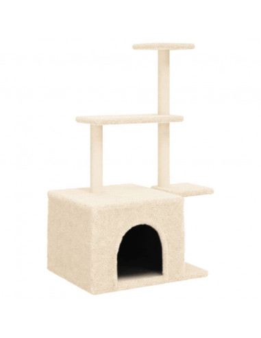Albero per Gatti con Tiragraffi in Sisal Crema 110 cm