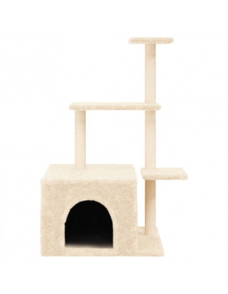 Albero per Gatti con Tiragraffi in Sisal Crema 110 cm