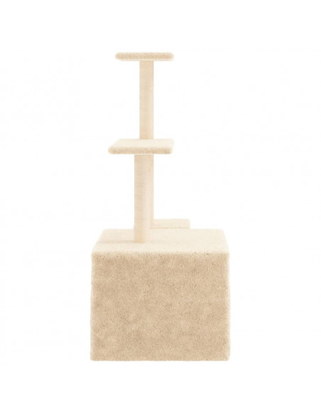 Albero per Gatti con Tiragraffi in Sisal Crema 110 cm