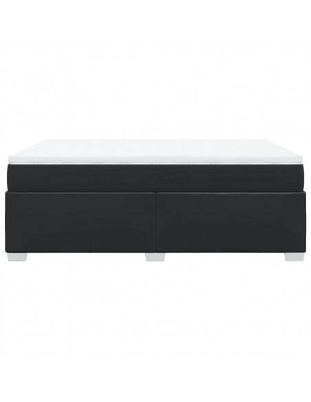 Giroletto a Molle con Materasso Nero 140x190 cm in Similpelle