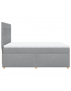 Giroletto a Molle con Materasso Grigio Chiaro 160x200cm Tessuto 2