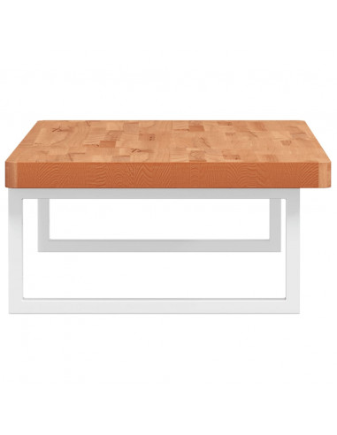 Ripiano a Parete per Lavabo in Acciaio e Massello di Faggio