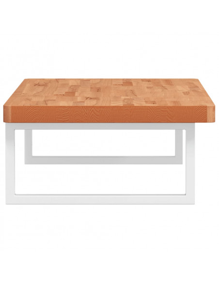 Ripiano a Parete per Lavabo in Acciaio e Massello di Faggio